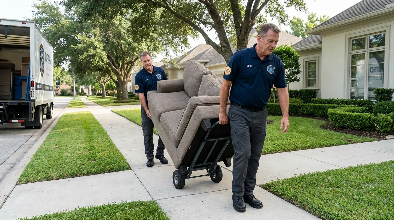 Local residential moving crew loading furniture in Bonita, CA